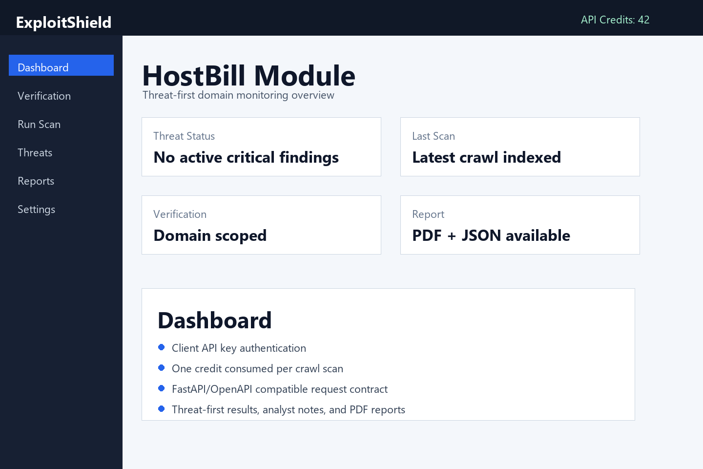 HostBill Module screenshot