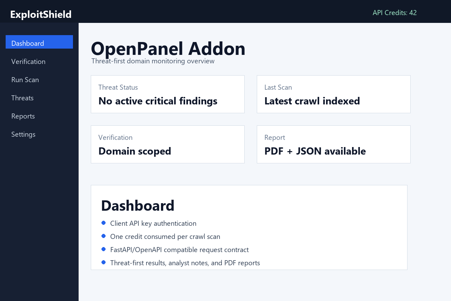 OpenPanel Addon screenshot